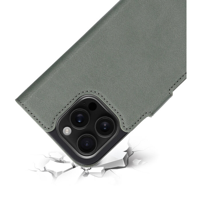 Mobiparts Mobiparts Classic Wallet Case voor iPhone 16 Pro - Stone Green - MagSafe