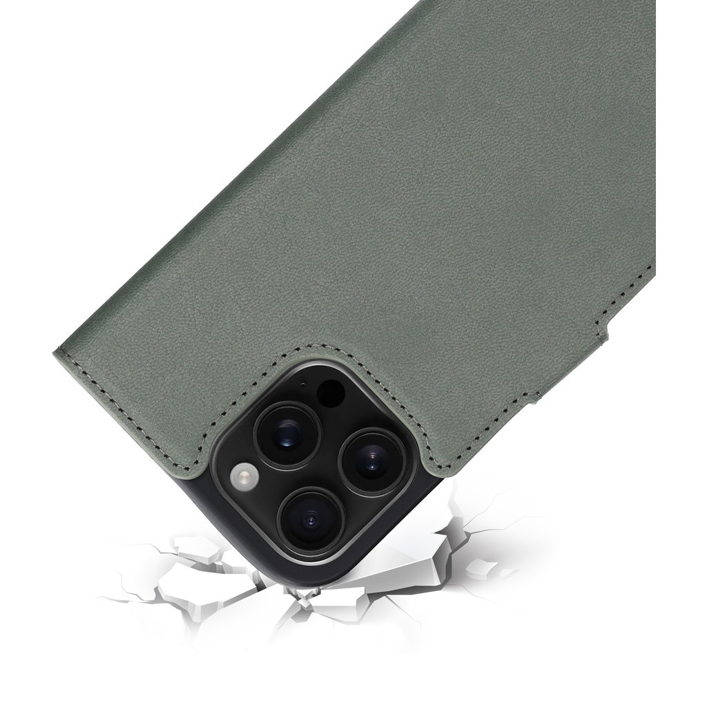 Mobiparts Mobiparts Classic Wallet Case iPhone 16 Pro Max - Stone Green - MagSafe