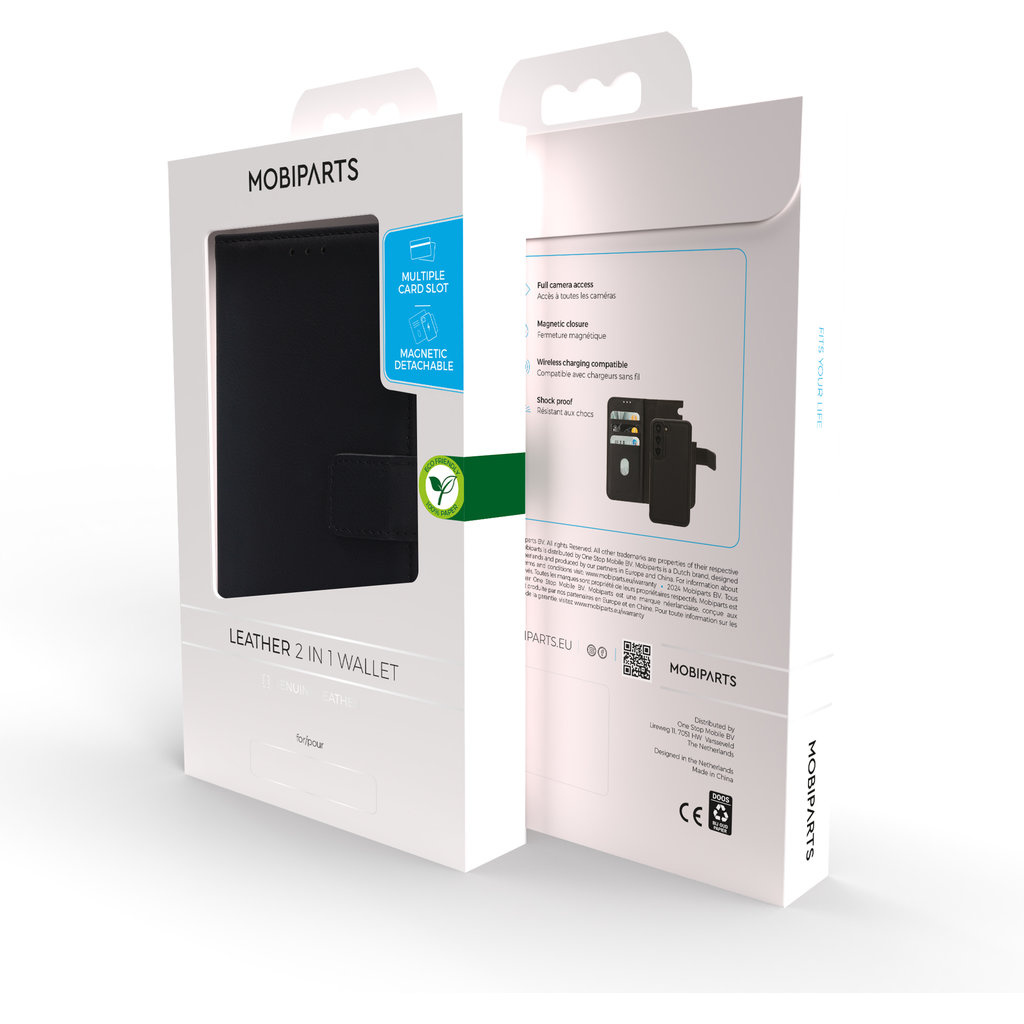 Mobiparts Mobiparts Lederen Wallet Case voor Samsung Galaxy S24 FE - Zwart