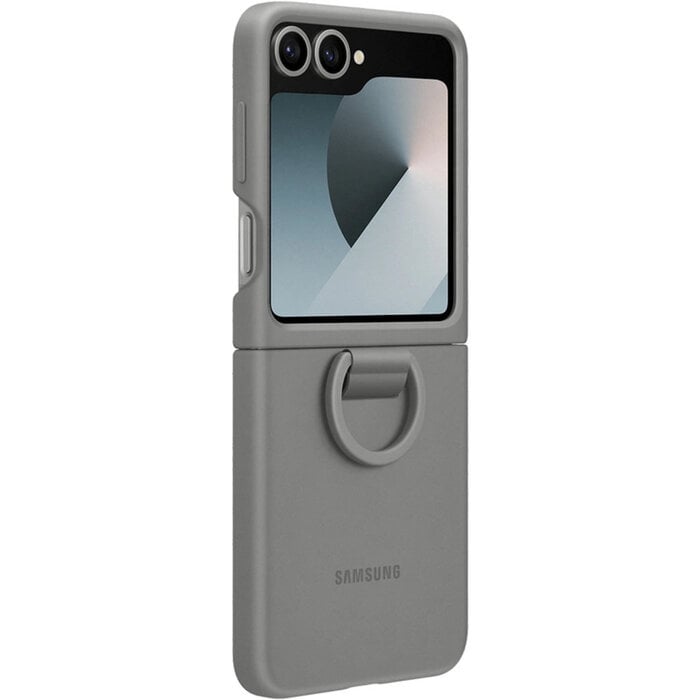 Samsung Origineel Samsung Galaxy Z Flip 6 Siliconen Cover met Ring - Grijs
