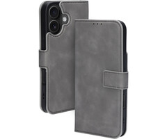 Mobiparts Mobiparts Classic Wallet Case Apple iPhone 16 Granite Grey (MagSafe Compatible)