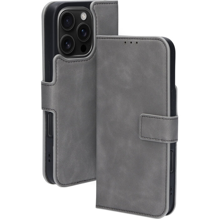 Mobiparts Mobiparts Classic Wallet Case iPhone 16 Pro - MagSafe - Granite Grey