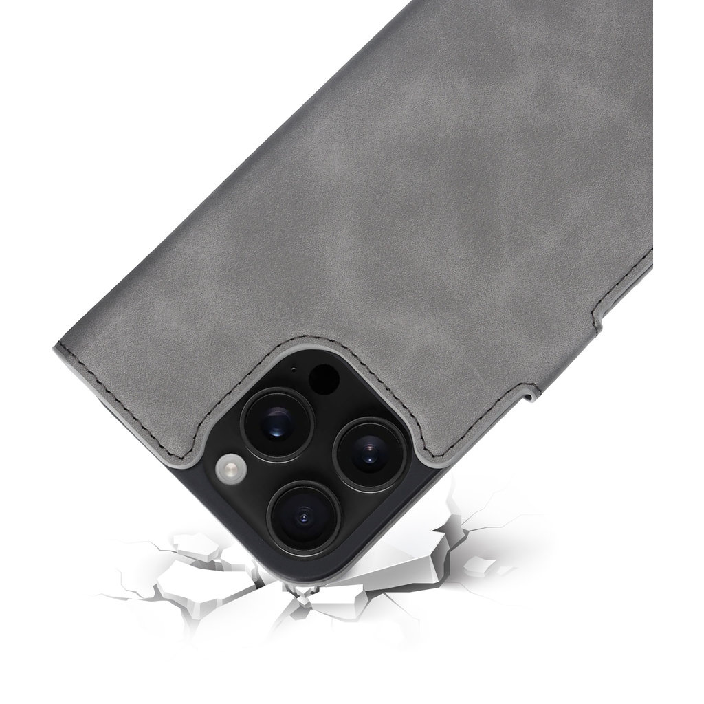 Mobiparts Mobiparts Classic Wallet Case iPhone 16 Pro Max - MagSafe - Granite Grey