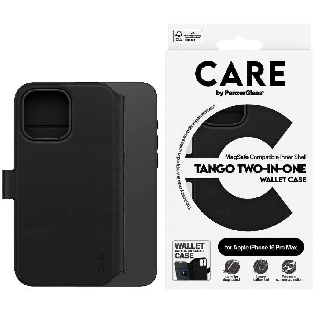 CARE by PanzerGlass CARE by PanzerGlass Feature Case Tango Two-in-One Wallet w. MagSafe iPhone 16 Pro Max, foto 2 van 5