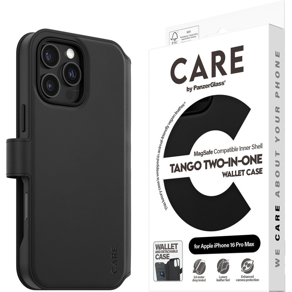 CARE by PanzerGlass CARE by PanzerGlass Feature Case Tango Two-in-One Wallet w. MagSafe iPhone 16 Pro Max, foto 5 van 5