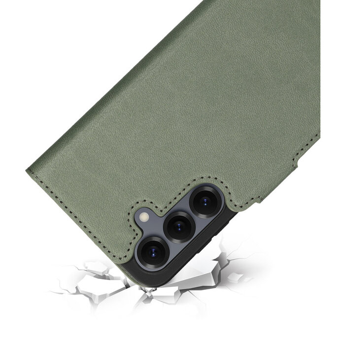 Mobiparts Mobiparts Classic Wallet Case Samsung Galaxy S25 Stone Green (MagSafe Compatible)