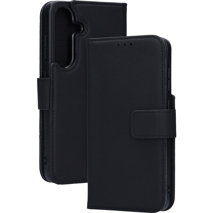 Mobiparts Mobiparts 2-in-1 Lederen Wallet Case voor Samsung Galaxy S25 - Zwart