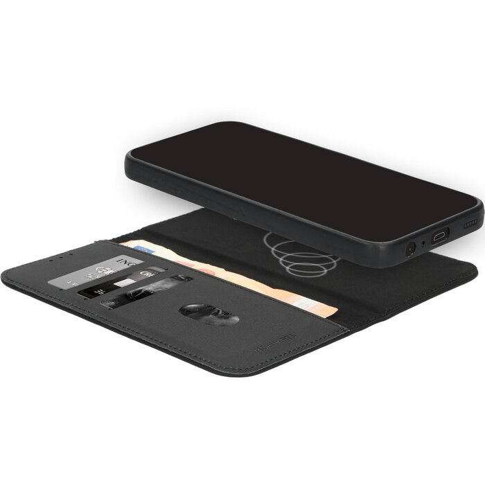Mobiparts Mobiparts 2-in-1 Lederen Wallet Case voor Samsung Galaxy S25 - Zwart