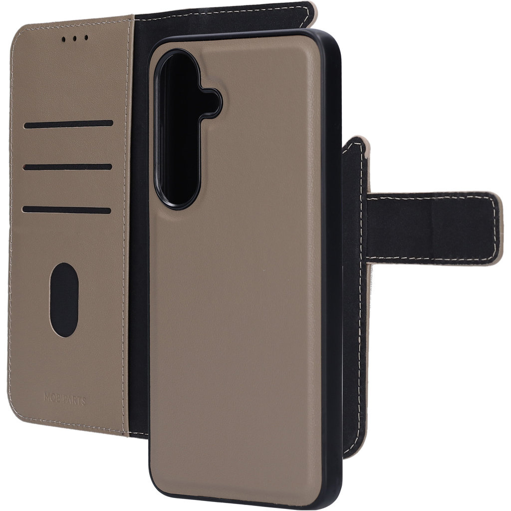 Mobiparts Mobiparts 2-in-1 Lederen Wallet Case voor Samsung Galaxy S25 - Taupe