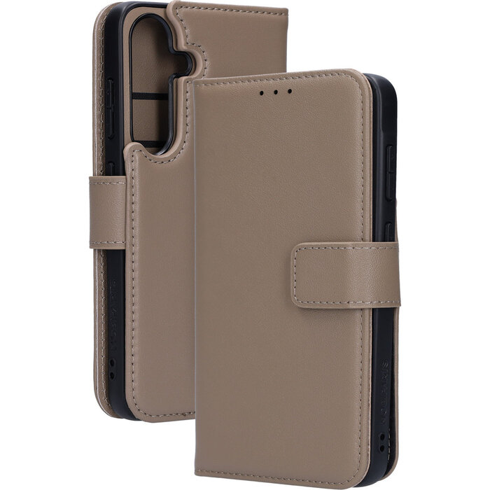 Mobiparts Mobiparts 2-in-1 Lederen Wallet Case voor Samsung Galaxy S25 - Taupe