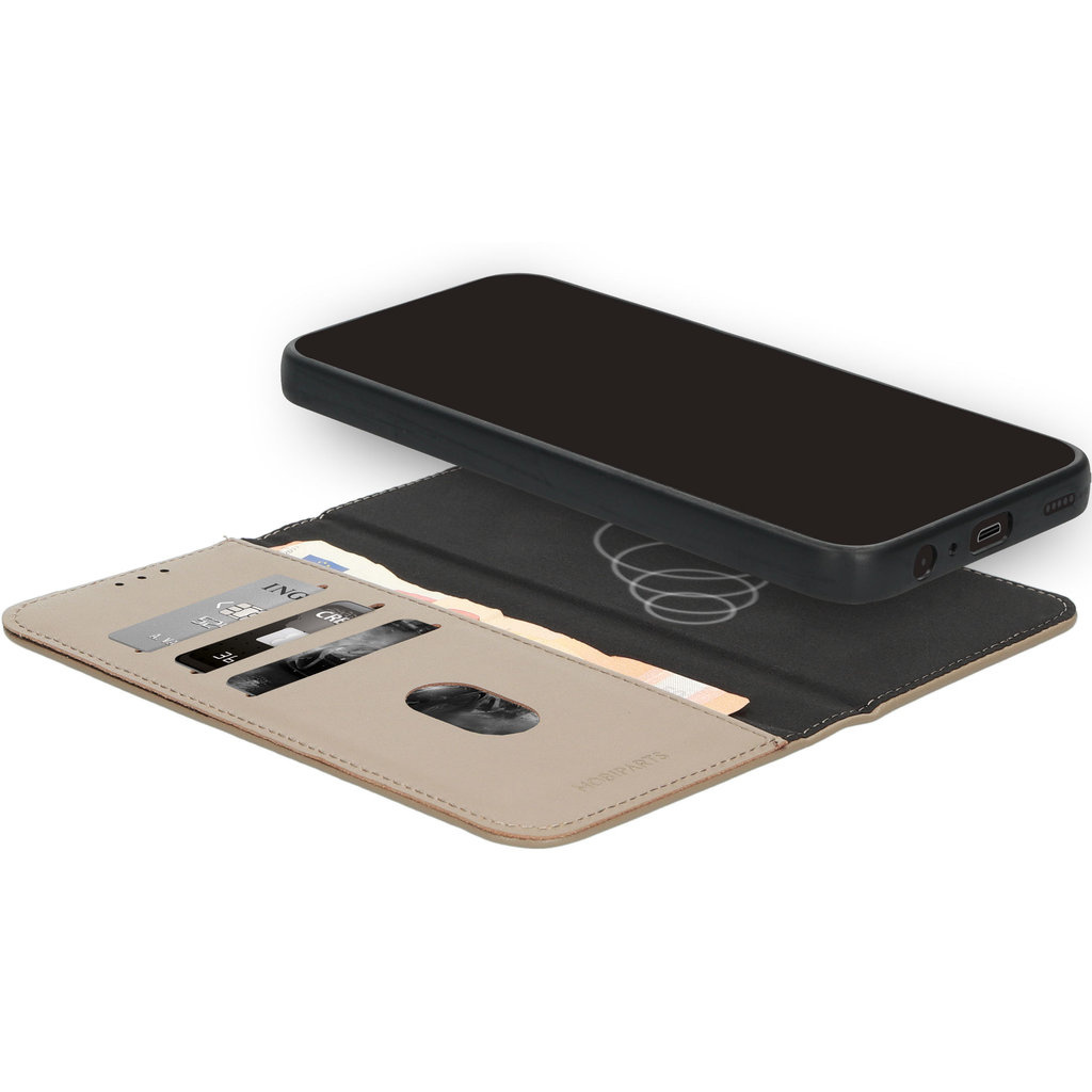 Mobiparts Mobiparts 2-in-1 Lederen Wallet Case voor Samsung Galaxy S25 - Taupe