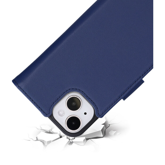 Mobiparts Mobiparts Lederen Wallet Case iPhone 15/14/13 - MagSafe - Blauw