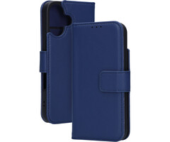 Mobiparts Mobiparts Lederen Wallet Case voor iPhone 16 - Blauw - MagSafe Compatibel