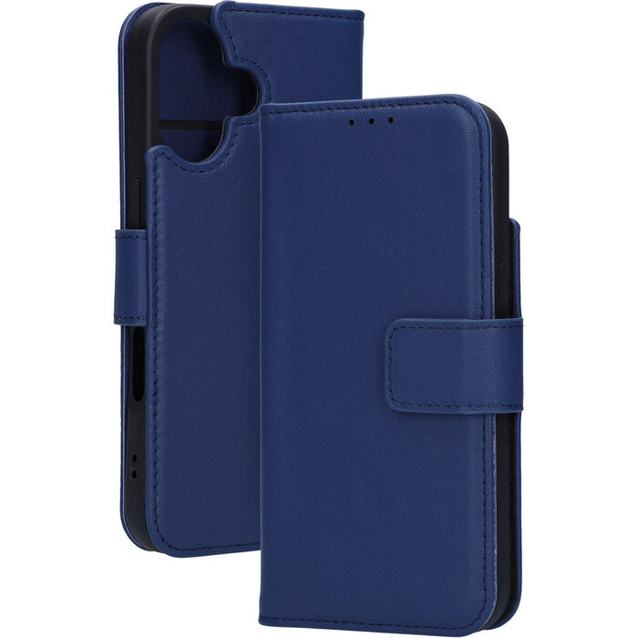 Mobiparts Mobiparts Lederen Wallet Case voor iPhone 16 met MagSafe - Blauw