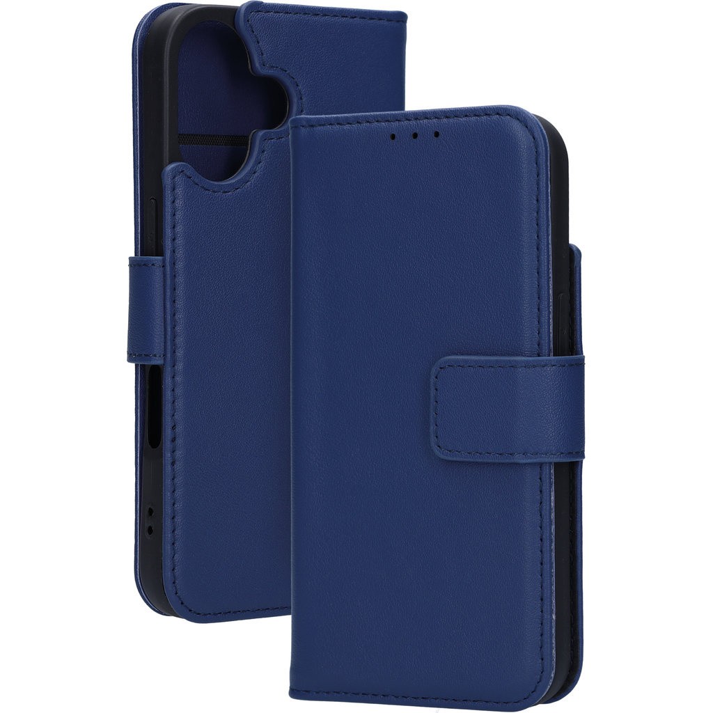 Mobiparts Mobiparts Lederen Wallet Case voor iPhone 16 met MagSafe - Blauw