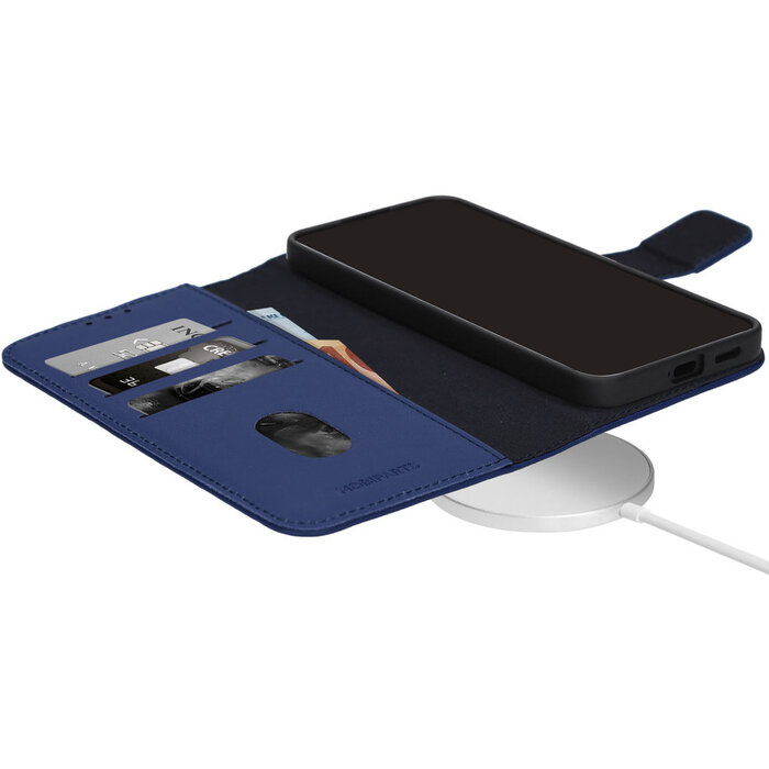Mobiparts Mobiparts Lederen Wallet Case voor iPhone 16 met MagSafe - Blauw