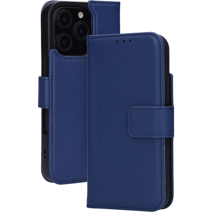 Mobiparts Mobiparts Lederen Wallet Case voor iPhone 16 Pro - Blauw (MagSafe)