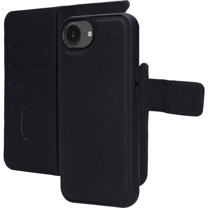 Mobiparts Mobiparts 2-in-1 Lederen Wallet Case voor iPhone 17e / 16e - Zwart