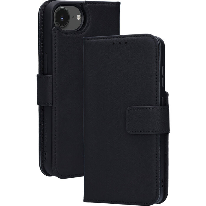 Mobiparts Mobiparts 2-in-1 Lederen Wallet Case voor iPhone 17e / 16e - Zwart