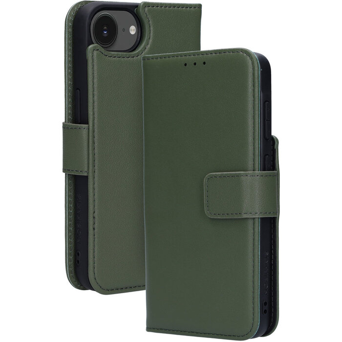 Mobiparts Mobiparts 2-in-1 Lederen Wallet Case voor iPhone 17e / 16e - Groen