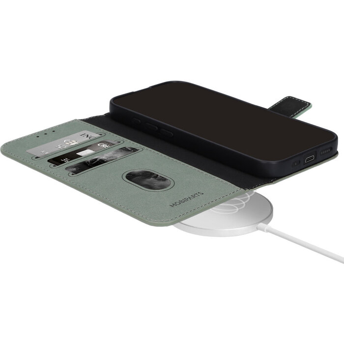 Mobiparts Mobiparts Classic Wallet Case Apple iPhone 17 Pro Stone Green (MagSafe Compatible)