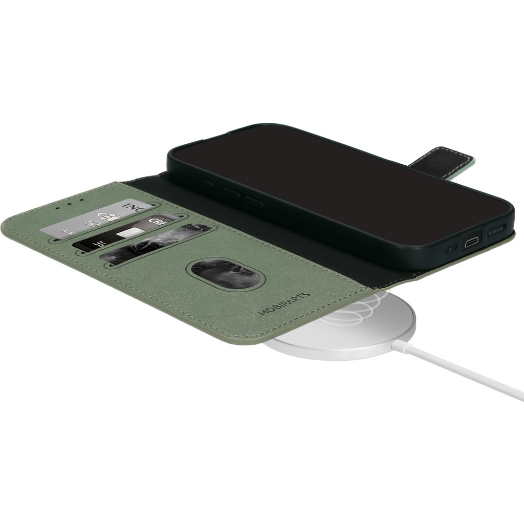 Mobiparts Mobiparts Classic Wallet Case Apple iPhone 17 Pro Max Stone Green (MagSafe Compatible)