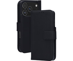 Mobiparts Mobiparts Lederen Wallet Case voor iPhone 17 Pro - MagSafe - Zwart