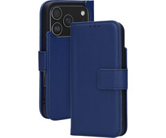 Mobiparts Mobiparts Lederen Wallet Case voor iPhone 17 Pro - Blauw (MagSafe Compatibel)