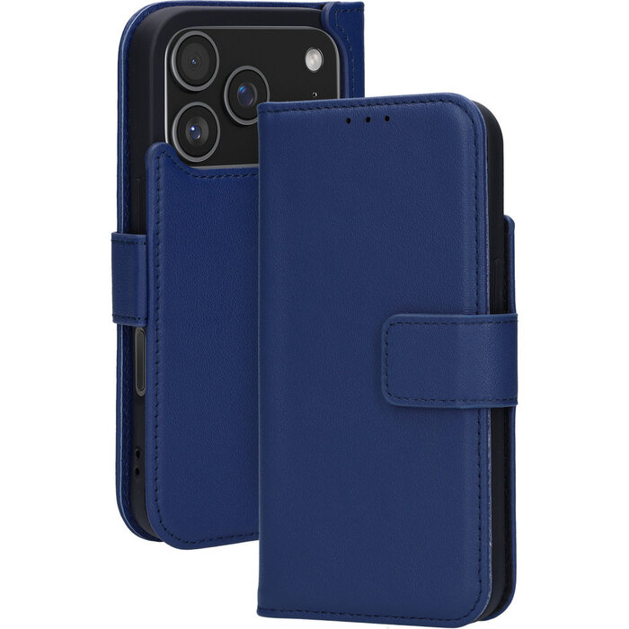 Mobiparts Mobiparts Lederen Wallet Case voor iPhone 17 Pro - Blauw (MagSafe)