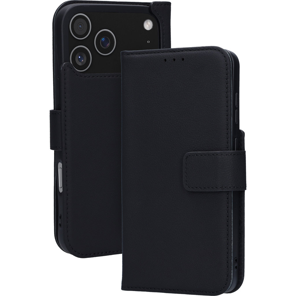 Mobiparts Mobiparts Lederen Wallet Case voor iPhone 17 Pro Max - MagSafe - Zwart