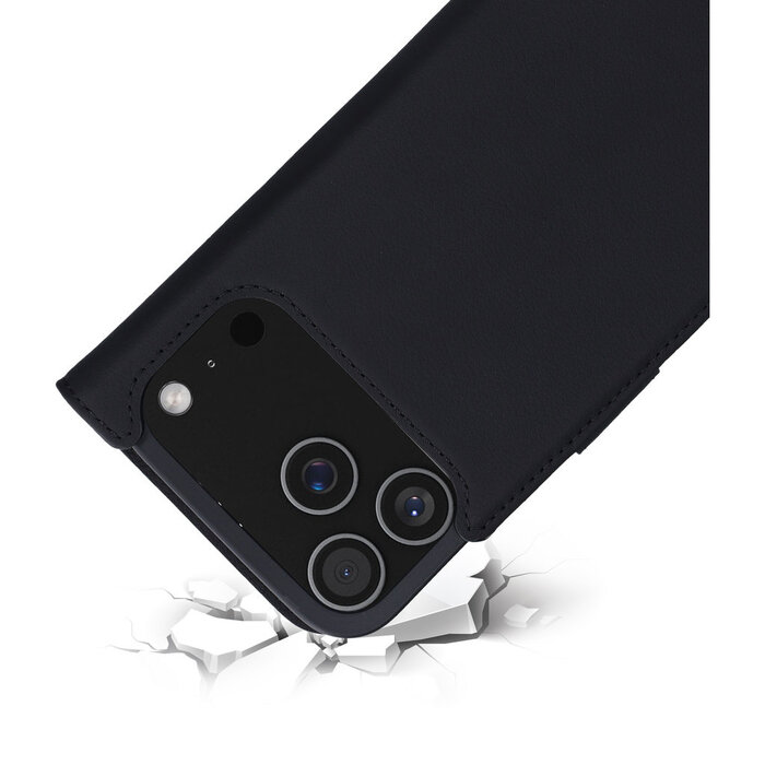 Mobiparts Mobiparts Lederen Wallet Case voor iPhone 17 Pro Max - MagSafe - Zwart