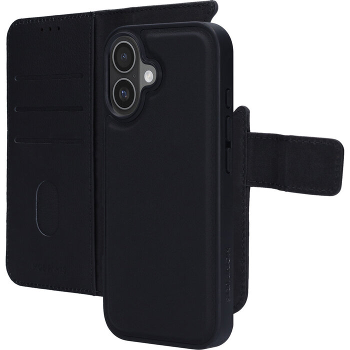 Mobiparts Mobiparts 2-in-1 Lederen Wallet Case voor iPhone 17 - Zwart