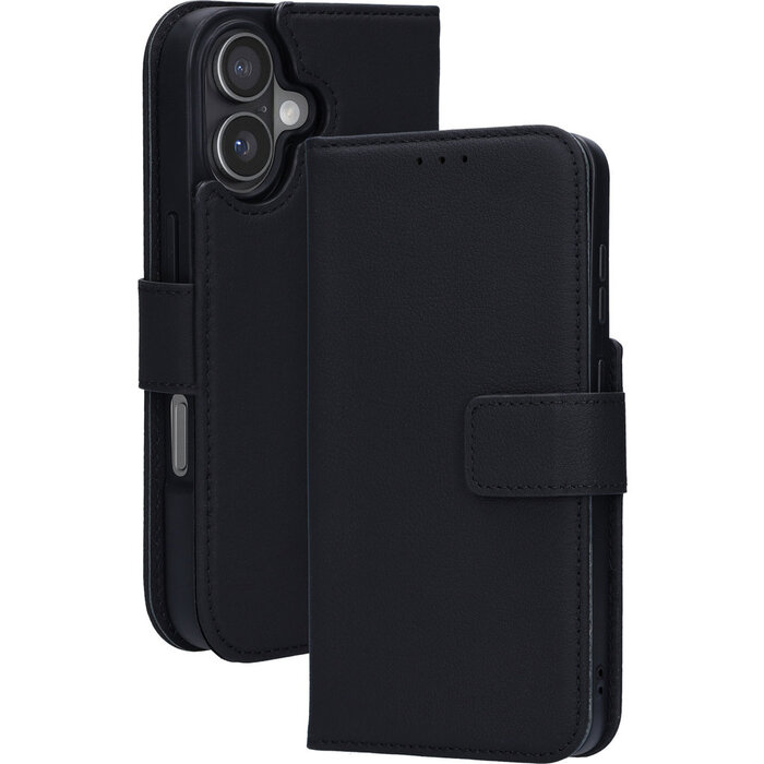 Mobiparts Mobiparts 2-in-1 Lederen Wallet Case voor iPhone 17 - Zwart