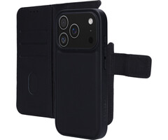 Mobiparts Mobiparts 2-in-1 Lederen Wallet Case voor iPhone 17 Pro - Zwart