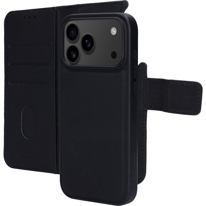 Mobiparts Mobiparts 2-in-1 Leren Wallet Case voor iPhone 17 Pro Max - Zwart