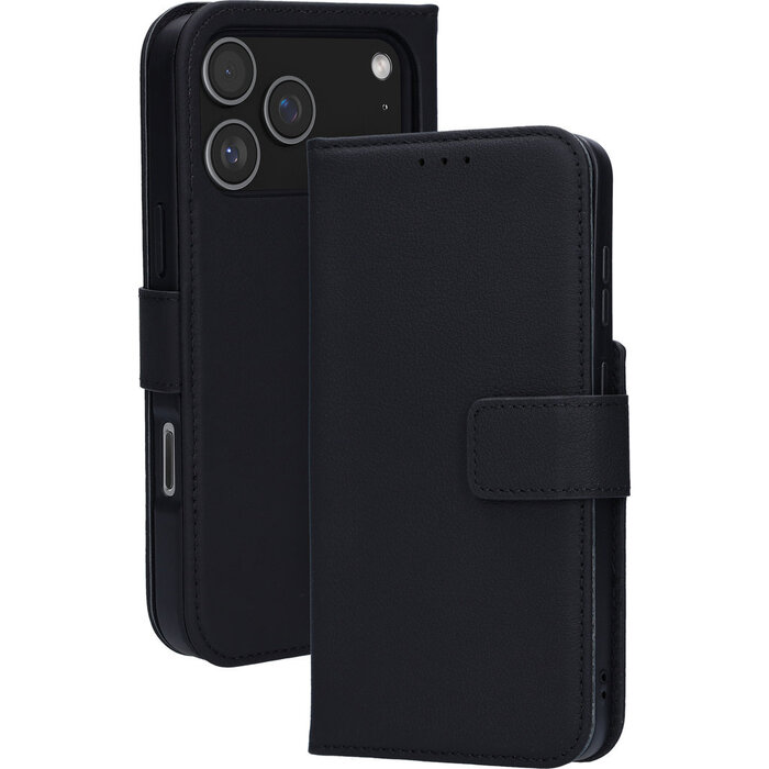 Mobiparts Mobiparts 2-in-1 Leren Wallet Case voor iPhone 17 Pro Max - Zwart