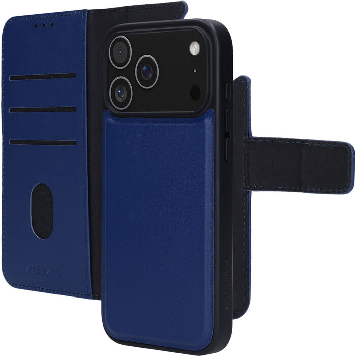 Mobiparts Mobiparts 2-in-1 Lederen Wallet Case voor iPhone 17 Pro Max - Blauw