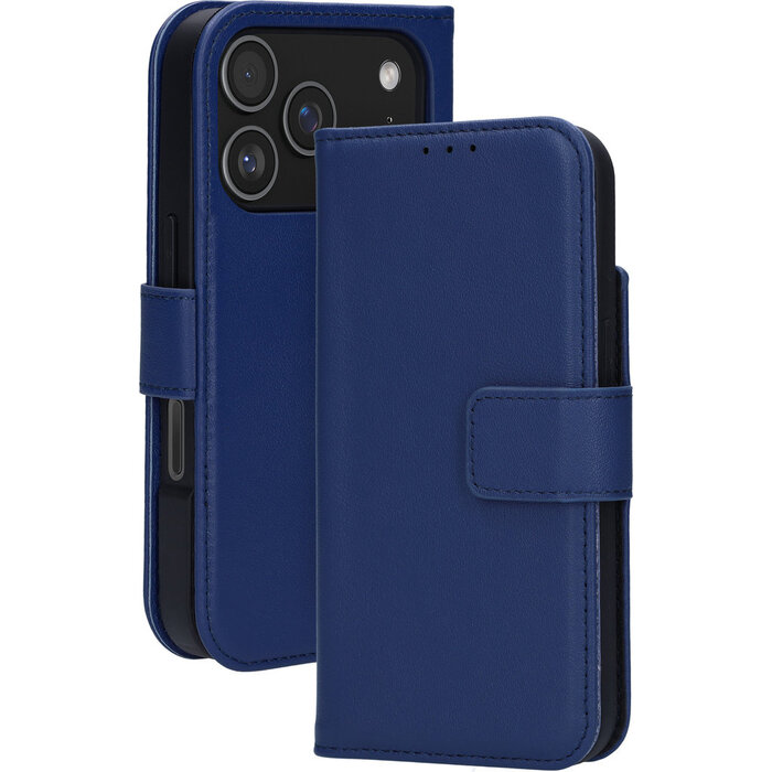 Mobiparts Mobiparts 2-in-1 Lederen Wallet Case voor iPhone 17 Pro - Blauw