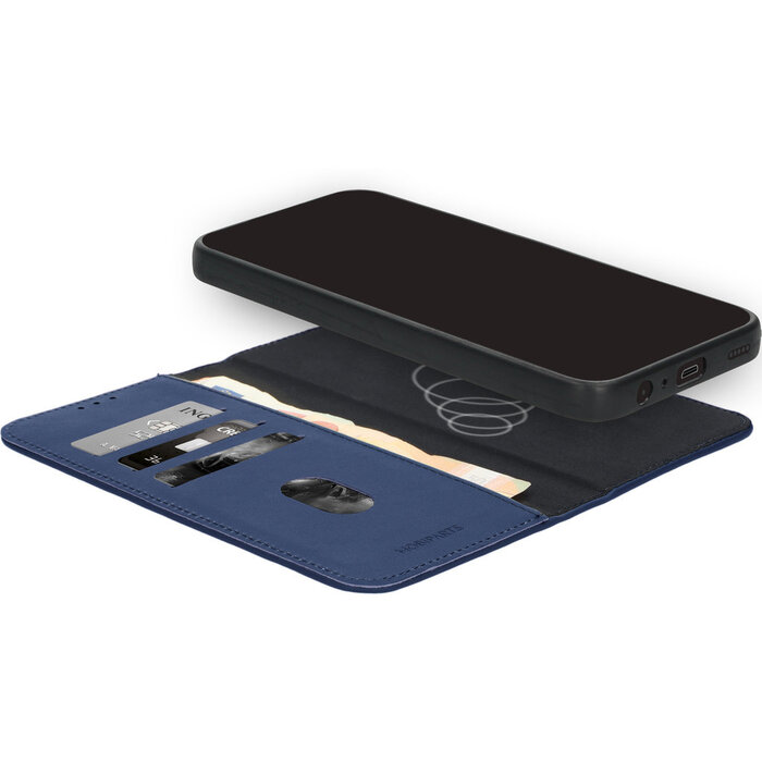 Mobiparts Mobiparts 2-in-1 Lederen Wallet Case voor iPhone 17 Pro - Blauw