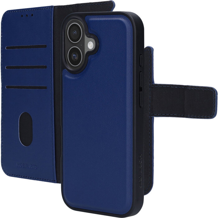 Mobiparts Mobiparts 2-in-1 Lederen Wallet Case voor Apple iPhone 17 - Blauw