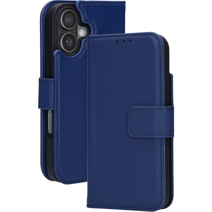 Mobiparts Mobiparts 2-in-1 Lederen Wallet Case voor Apple iPhone 17 - Blauw