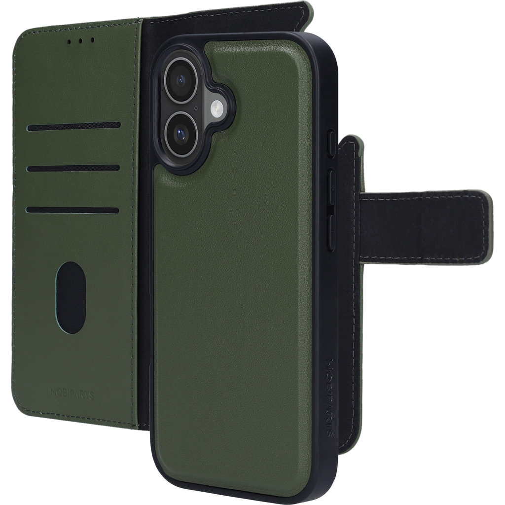 Mobiparts Mobiparts 2-in-1 Lederen Wallet Case voor iPhone 17 - Groen