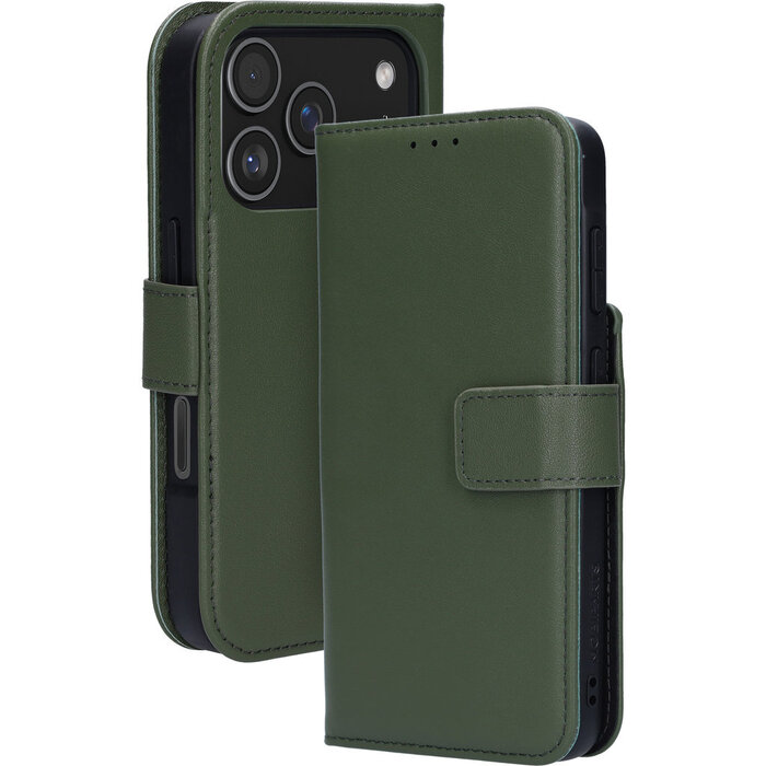 Mobiparts Mobiparts 2-in-1 Leren Wallet Case voor iPhone 17 Pro - Groen
