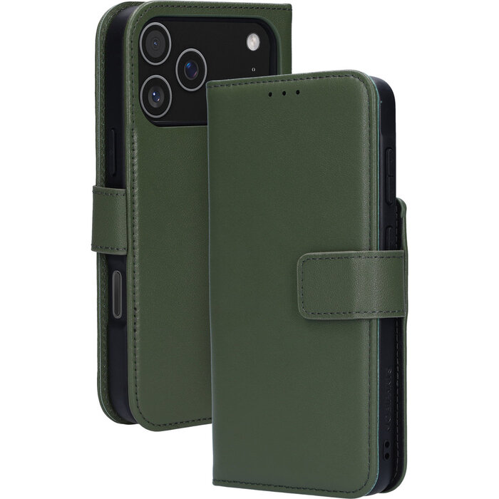 Mobiparts Mobiparts 2-in-1 Leren Wallet Case voor iPhone 17 Pro Max - Groen