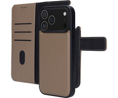 Mobiparts Mobiparts 2-in-1 Lederen Wallet Case voor iPhone 17 Pro Max - Taupe