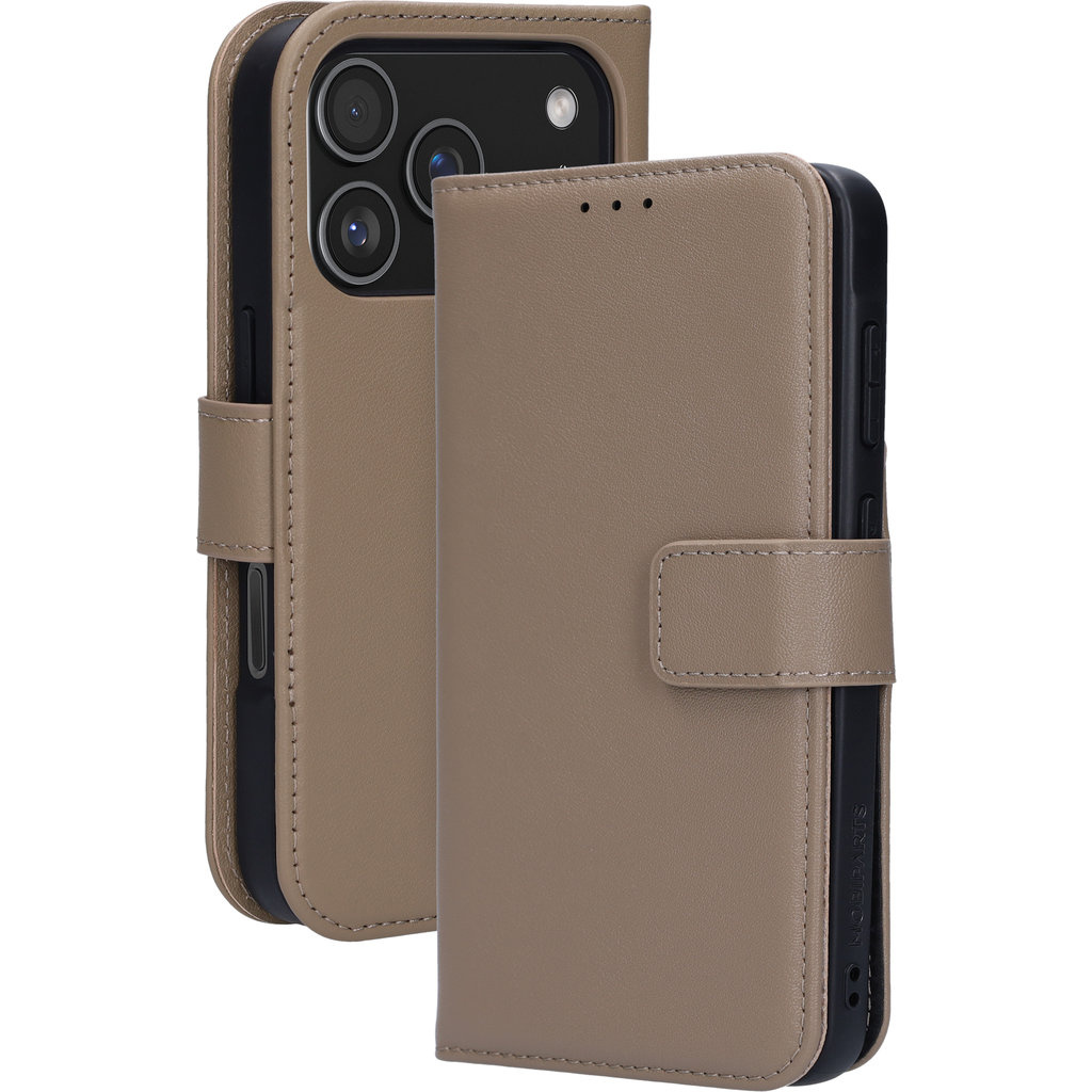 Mobiparts Mobiparts Leather 2 in 1 Wallet Case Apple iPhone 17 Pro Taupe