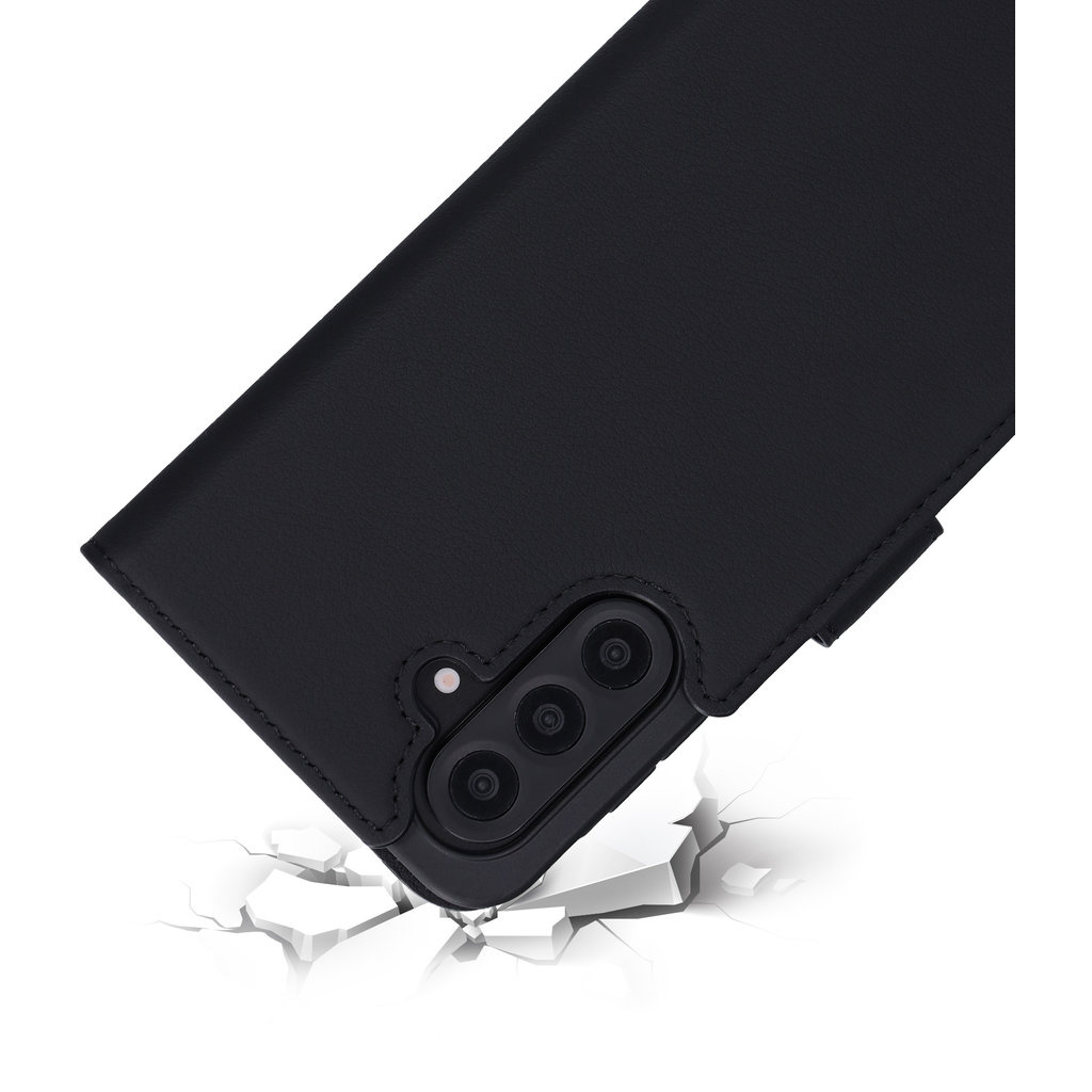 Mobiparts Mobiparts Lederen Wallet Case voor Samsung Galaxy A17 - Zwart