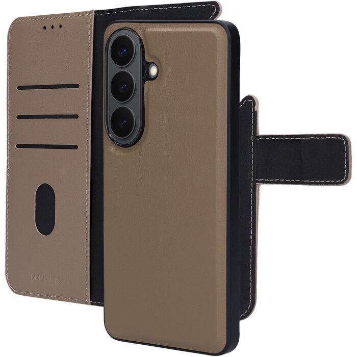 Mobiparts Mobiparts 2-in-1 Lederen Wallet Case Samsung Galaxy S26 - Taupe