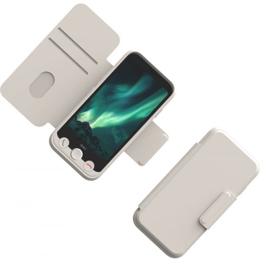 Doro Doro Aurora A10 Wallet Case met Pashouder - Bone, foto 3 van 4