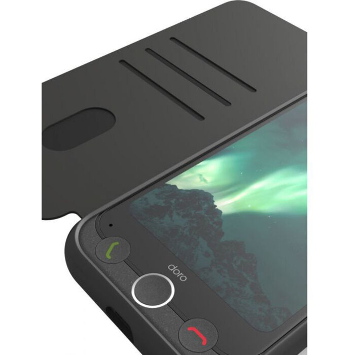 Doro Doro Aurora A30 Wallet Case - Graphite - Beschermhoes met Pasjeshouder